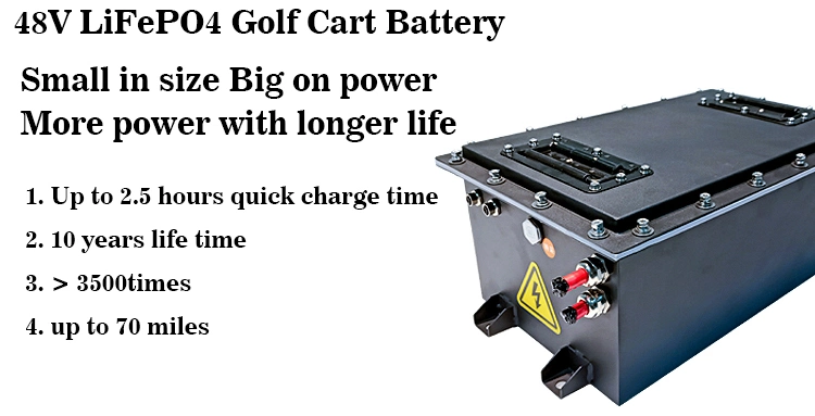 O lítio Ion Battery do OEM 48V 80ah 160ah de Cts para o carrinho de golfe, bateria do poder de LiFePO4 48V 36V personalizou